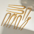 Classic Light Luxury High-Grade 18k Gold Stainless Steel Hairpin Trend Does Not Fade Jewelry Wholesale
