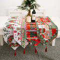 Christmas Table Runner Flower Placemats Fabric Christmas Candles Themed Tablecloth