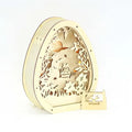 Custom Laser Cut Multi Layer Tabletop Easter Eggs Wooden Bunny Led Lamp for Easter Decoration