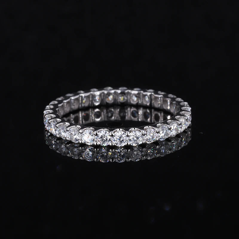 Full Eternity Bands Ring 14k Gold Jewelry White  Moissanite Handmade Wedding Rings