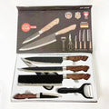 6PCS Stainless Steel Kitchen Knives Set Tools Forged Knife Scissors Ceramic Peeler Chef Slicer Nakiri Paring Knife Gift Case