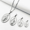 4 Size Custom Guadalupe Christian Jewelry Accessories Women Coin Virgin Mary Religious 18k Gold Stainless Steel Necklace Pendant