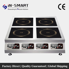 In-Smart 220V Multi-Burner Electric Induction Cooker 3500W Stainless Steel Commercial Kitchen Equipment Frequency Conversion