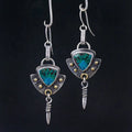 CAOSHI Vintage Geometric Stone Dangle Earrings Lady Top Seller Indian Turquoise Silver Ethnic Earring Women