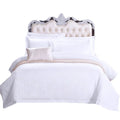 Pure White Cotton Four-Piece Bed Sheet Set New Fashion Satin Simple Plain Design Soft Breathable Quilts Cover Home Hotel Bedroom