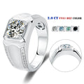 Luxury 925 Sterling Silver China Cz Side Stone 8mm Moissanite Rings Men Modern Ring for Anniversary