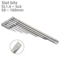 S2 Alloy SL1.6 2 2.5 3 4 5 6mm Slot Screwdriver Flat Bits with Length 50 65 75 100 120 150mm 1/4 Hex Shank Screw Driver