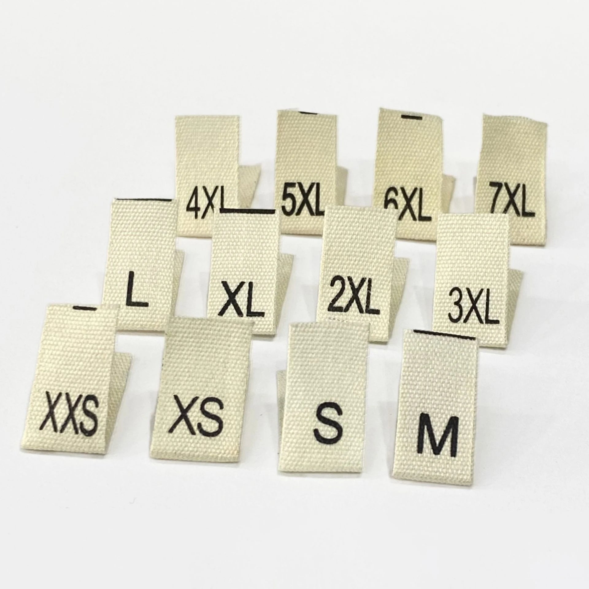 Free Sample Satin Washable Size Labels for T-Shirts Neck Labels Center Fold Garments-Eco-Friendly Stitch Labels