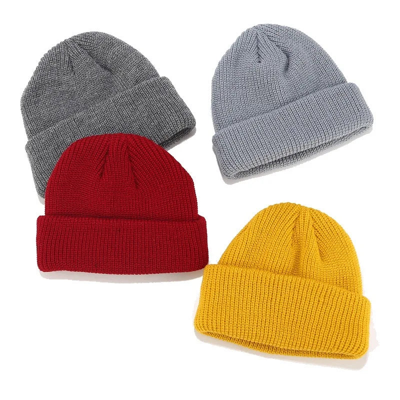Factory Price Custom Embroidered Kids Winter Beanie Hat with Puff Printing Plain Cuffed Knit for Children Toddlers for Travel