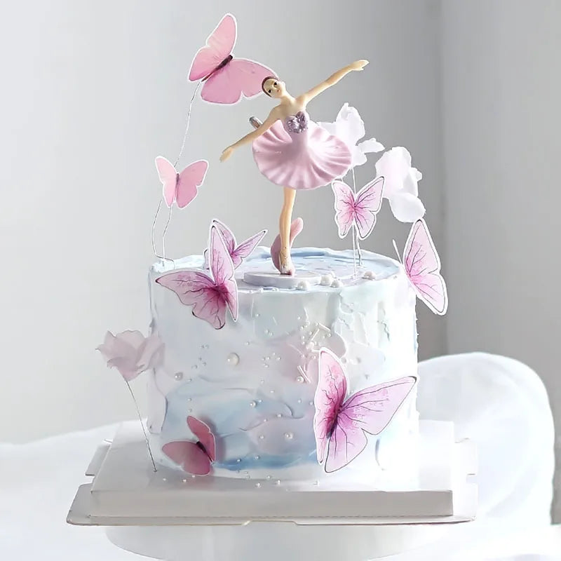 Creative Beautiful Happy Birthday Wedding Dessert Table Decoration Paper butterfly Cake Topper