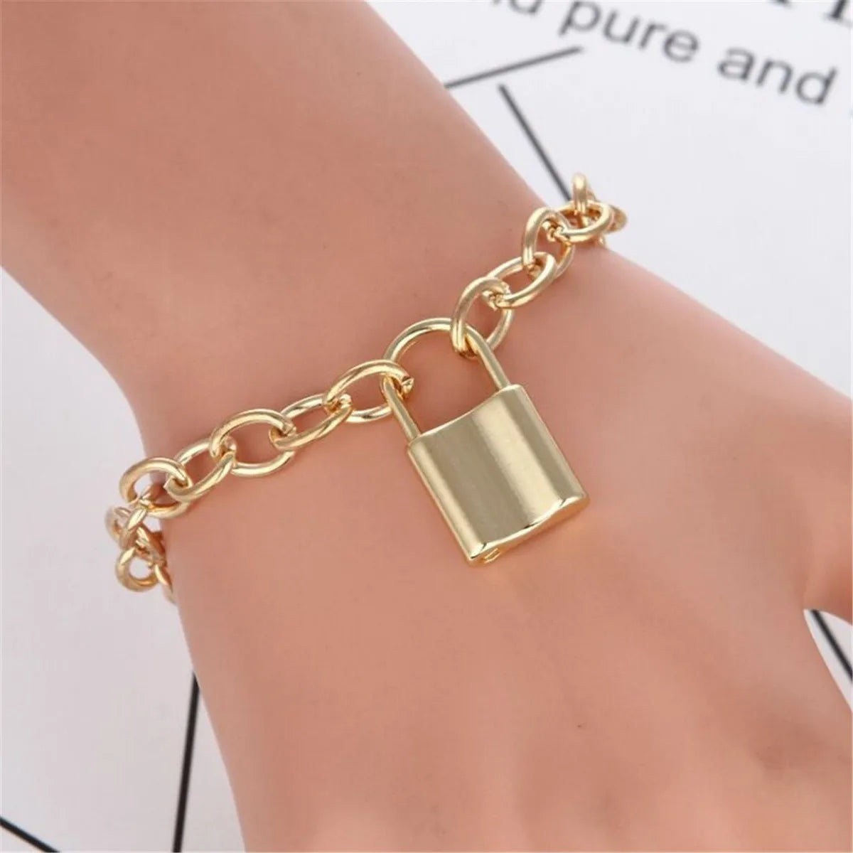Fashion Vintage Punk Alloy Lock Bracelet Padlock Anklet Chain Earrings Charm Jewelry Gifts