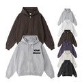 Custom logo Heavyweight 440gsm Full Zipper Hoodie 440gsm Oversized Thick Drop Shoulder Boxy Cropped Zip up Men Hoodie