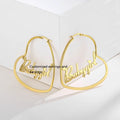 Fashion Name Heart Hoop Earrings for Kids Women Jewelry Personalized Stainless Steel Nameplate Kid Earrings Customized Jewelry