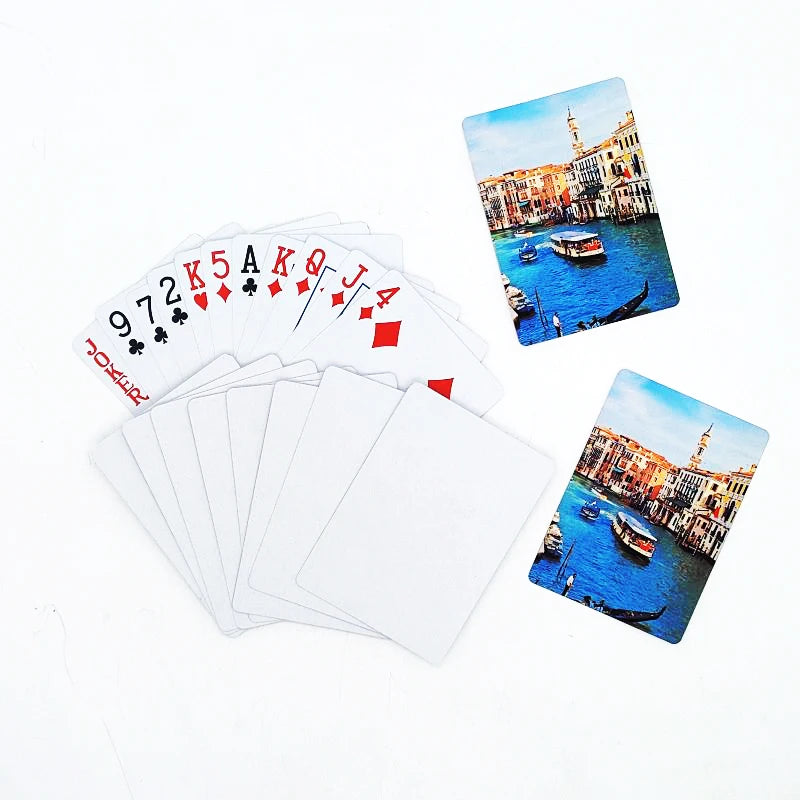 2.46/3.45 Inch Sublimation Blank Paper Game Playing Card Photo Frames for Traveling/Home/Festival Use