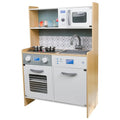COMMIKI Wooden Large Corner Sound and Light Kitchen Simulation of Kitchen Barbecue Washing Machine Refrigerator Cooking Set