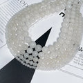 Natural Smooth Milky White Jade Gemstone Loose Beads for Jewelry Making DIY Handmade Crafts 4mm 6mm 8mm 10mm 12mm 14mm