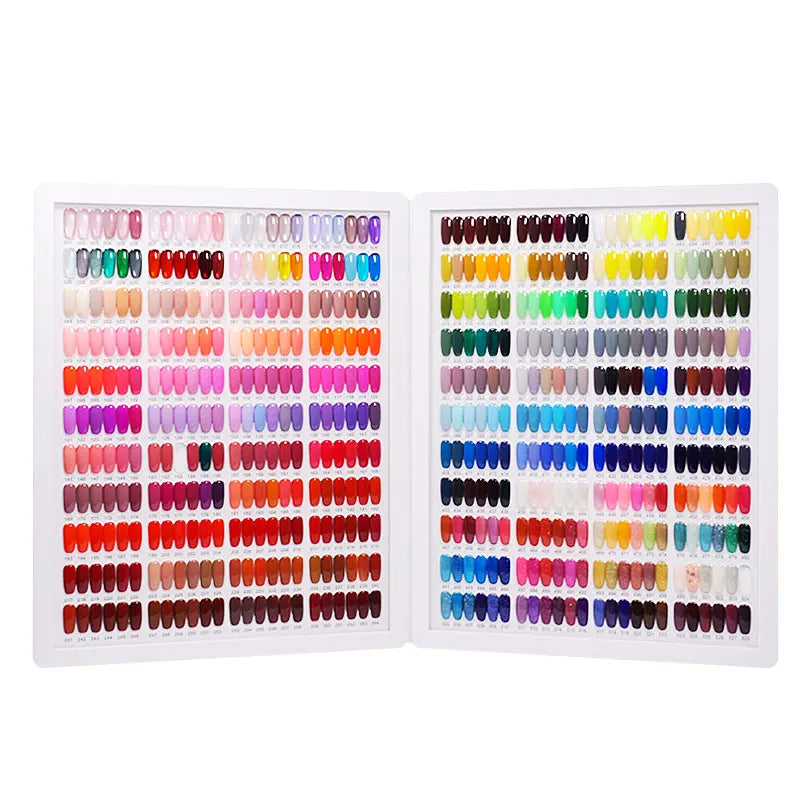 300/400/528 Acrylic Plastic False Nail Display Book 2D Gel Polish Color Chart Varnish Practice Board Manicure Tool Nail Supplies