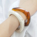 Geometric Resin Bracelet Morandi Colorful Acrylic Quadrilateral Bracelet Retro Decorative Bangle  for Women