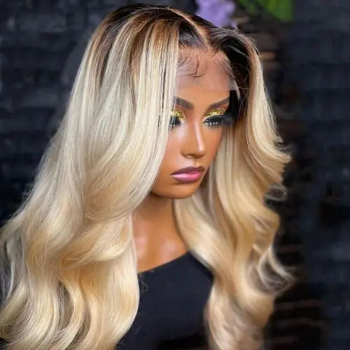 Customized 5*5 Transparent Lace Closure 100% European Human Raw Hair for Ombre Blond Body Wave Front Wigs Wholesale