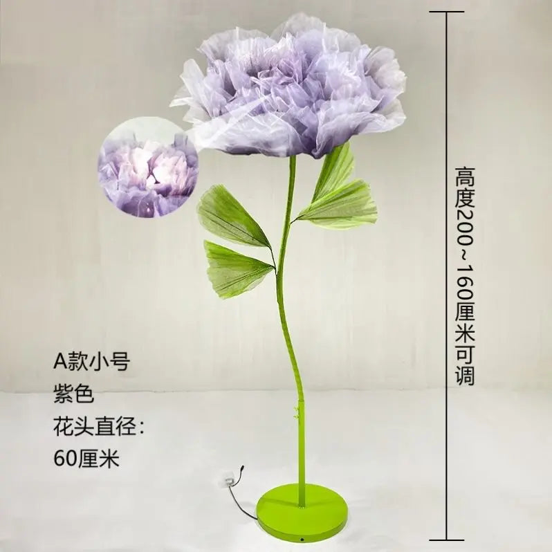 Elegant Vintage Chinese Modern Electric Artificial Flowers Light Stand for Wedding Decoration New Arrival