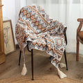Amity Simple Home Decor Knitted Bohemian Throw Blanket Polyester Blanket Winter Decoration Boho Soft Scarf