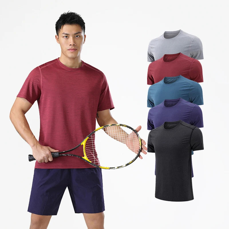 T Shirts Sport Pour Hommes Custom Logo Gym Sports Wearing Tops Stretchy Quick Dry Running Jogging T-shirts