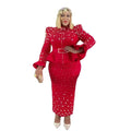 On Sale  African Design Dresses Women Mesh Fabric Womens Dresses African Rhinestone African Dress for Women 2024