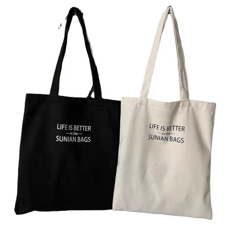 Custom Printed Eco-Recycled Organic Cotton Canvas Tote Bag Plain Blank Shopping Bag with Personalized Logo
