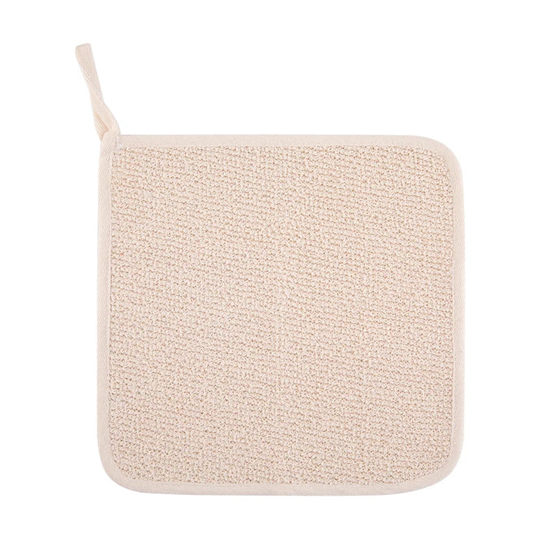 Dual-Sided Exfoliating Skin Scrub Towel Double Functions Natural Hemp Cotton Face Body Wash Cloth Scrubber