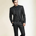 Custom Made New Groom Tuxedos Notch Lapel Men Suit Black Groomsman Wedding Prom Suits for Men (Jacket+Pants+Tie+Vest)