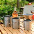 Tiartisan Ultralight Titanium Cup 375ml/550ml/750ml Outdoor Portable Camping Picnic Foldable Handle 60g Kitchen Accessories