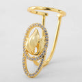 Charm Crown Flower Crystal Rhinestone Decoration Tip Fashion Bowknot Knuckle Fingernails Ring for Girls Nail Art Decoration