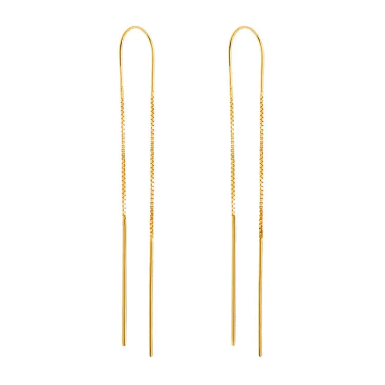 SP INS Minimalist 925 Sterling Silver Threader Tassel Drop Earrings for Women Long Chain Earring Wire