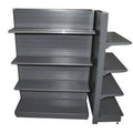 Single-Sided Light Duty Supermarket Rack with Perforated Back Panel Metallic Grocery Store Shelving for Sale