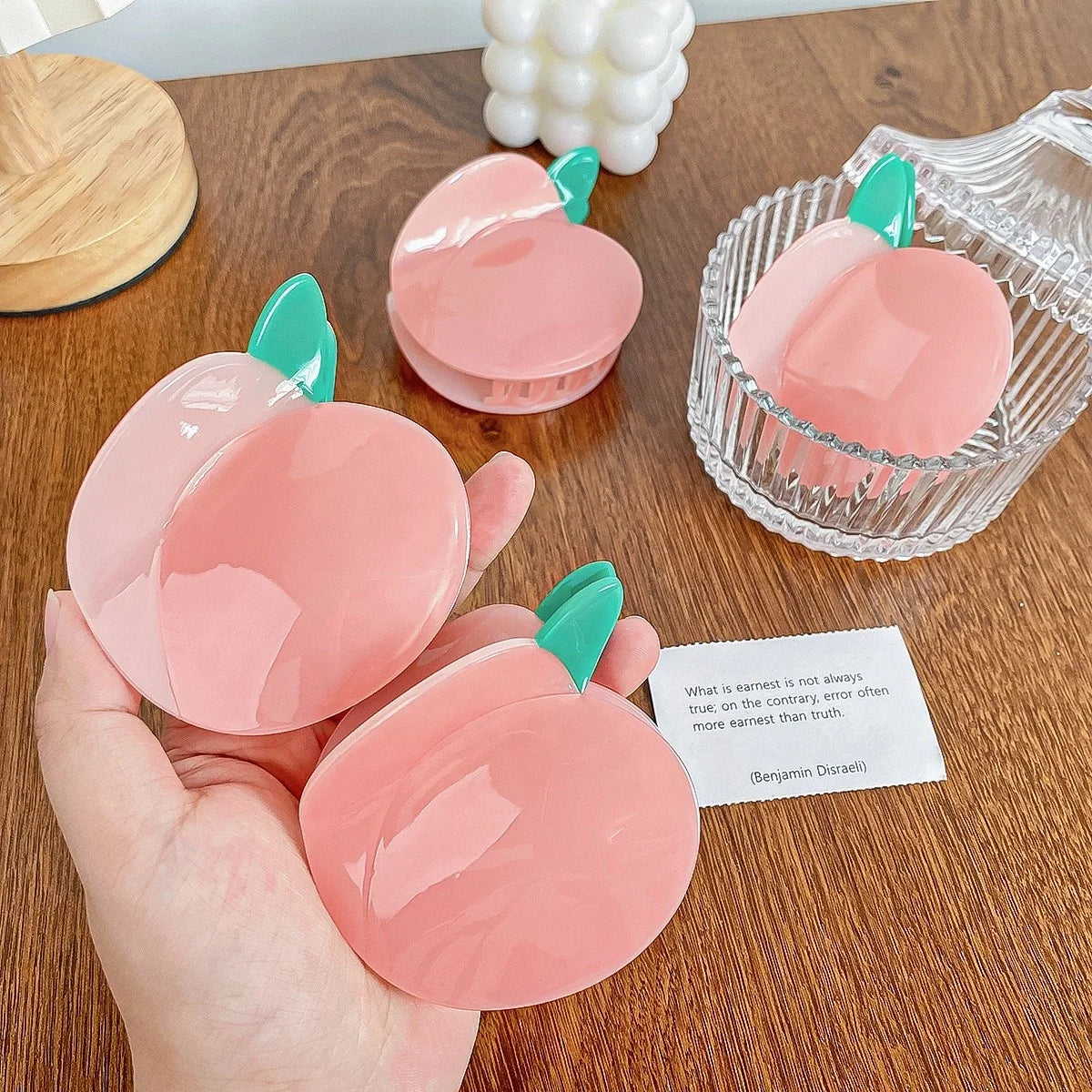 Summer New Small Fresh Sweet Peach Clip Simple Korean Updo Shark Clip Hair Accessories
