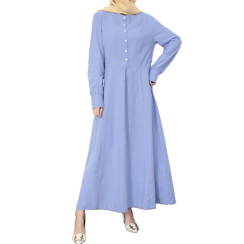 Islamic European Dress Solid Color Wrapped Robe Dubai Turkish Muslim Dress Ladies Dress Plus Size 5XL Turkish Robe Mujer 10%