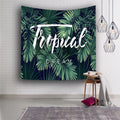 Custom Vintage Bedroom Wall Hanging Tapestry Travel Camping Plain Leaves Yoga Mat Sleeping Large Green Plant Print Nordic Home