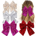 Large Sequin Glitter Sparkle Hair Bows for Women Girls