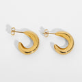 New Create Design Exquisite Woman Jewelry Hypoallergenic 18K Gold Plated Stainless Steel Irregular Gold Filed Hoop Earrings