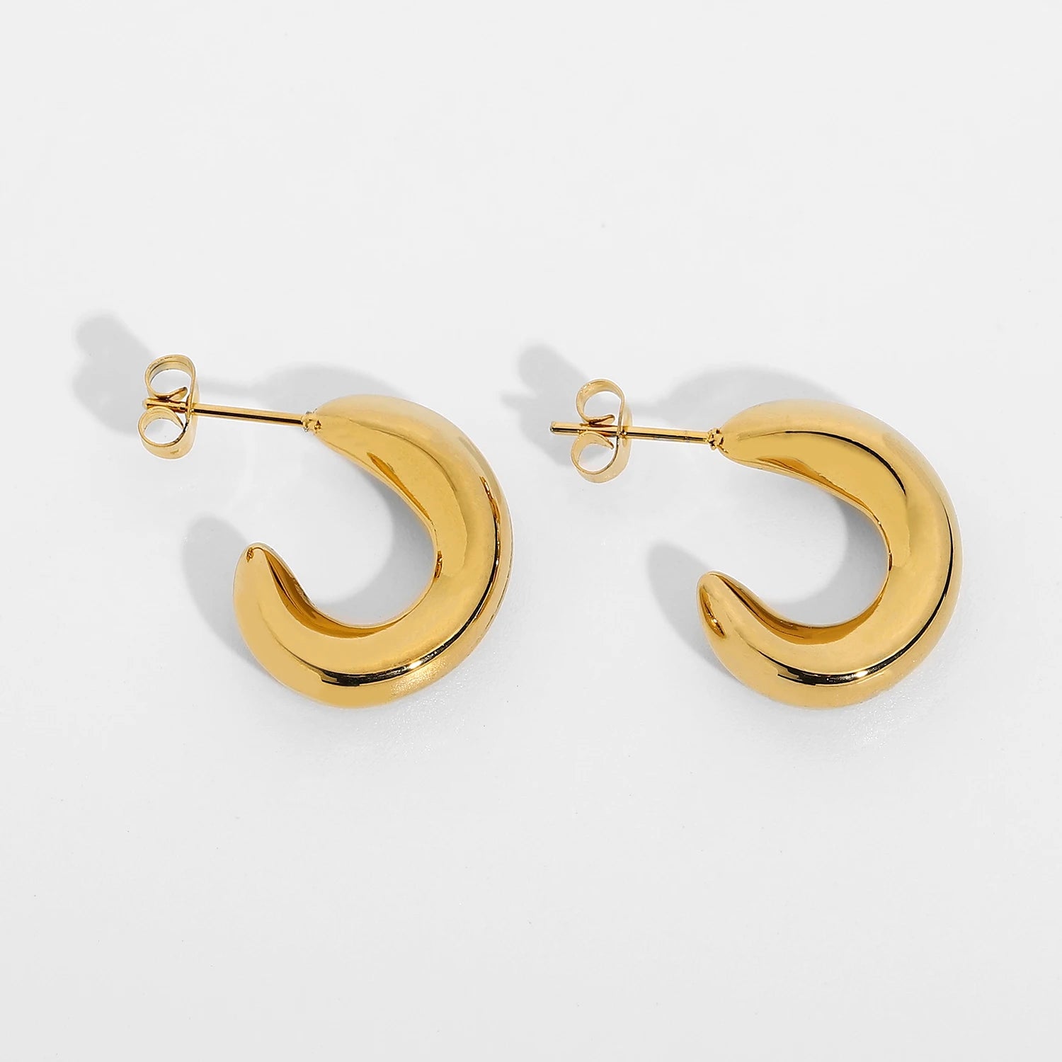 New Create Design Exquisite Woman Jewelry Hypoallergenic 18K Gold Plated Stainless Steel Irregular Gold Filed Hoop Earrings