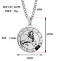 12 Xing Zuo Pendant Necklace Men's Titanium Steel Personality Leo Turntable Couples Stainless Steel Necklace