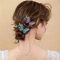 Korean Elegant New Embroidered Flying Butterfly Hairpin Floral Retro Fairy Accessories Girls Luxury Hair Clips Headdress