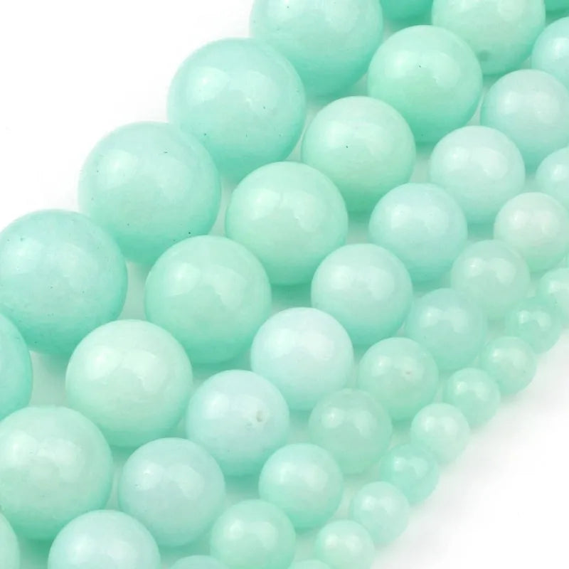 4-12MM round Dyed Amazonite Beads Blue Loose Stone Beads for DIY Bracelet & Necklace Jewelry Making MegaBDM
