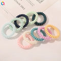 QIYUE Bright Color Hair Tie Spiral Telephone Wire Elastic Hair Ring Woman Ponytail Holder