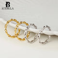 ICEBELA Design Trendy Twist Rings Rhodium Plated Women Fashion Jewelry Minimalist S925 Silver Rings for Girls