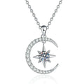 Jewelry D Grade Moissanite Diamond Necklace with 925 Sterling Silver Moon and Star Pendant for Women