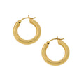 Wholesale Flat Edge Round Minimalist Earring Hoops Sterling Silver Chunky Gold Plated Hoops Earrings Women