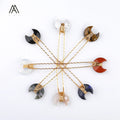 Moon Gemstone Hair Pins Wire Wrapped Gold Metal Bobby Clips  Wedding Jewelry Hair Accessory