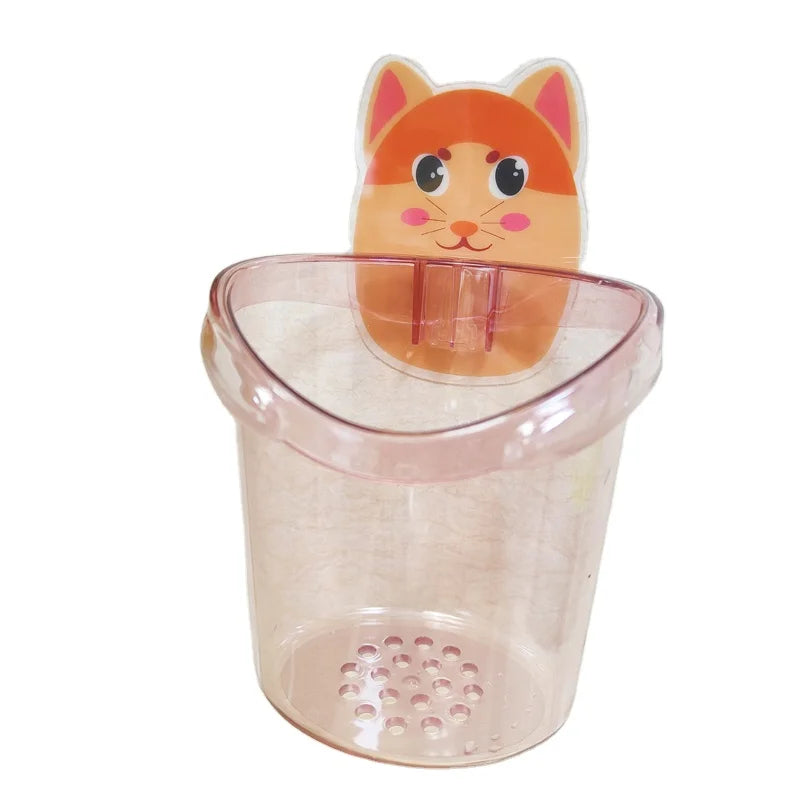 2024 Acrylic Adhesive Wall Mounted Toothbrush Rack Cute Creative Animal Toothpaste Organizer Multi Toothbrush Cup Holder Storage