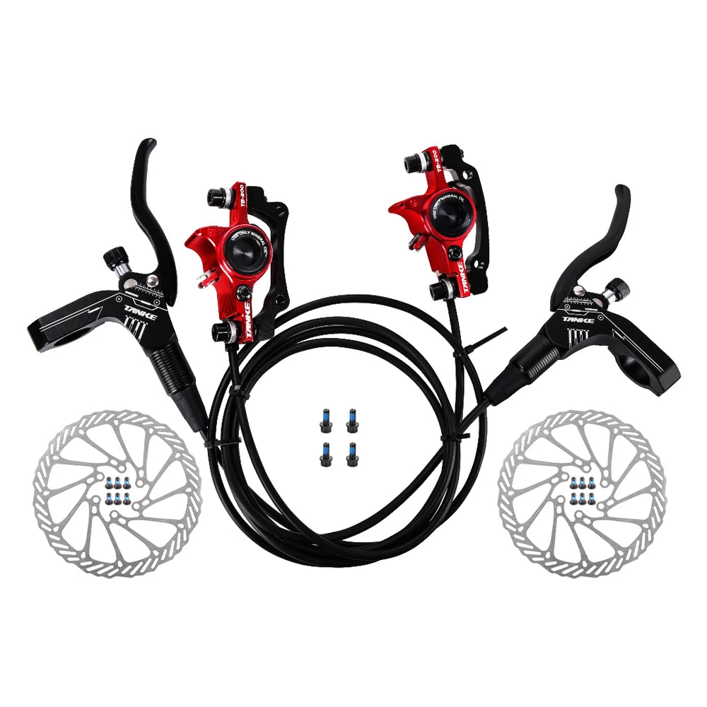 TANKE Two Way Aluminum Alloy Mountain Bike Hydraulic Disc Brake Set with 160mm Rotor for Calliper Oil Brake